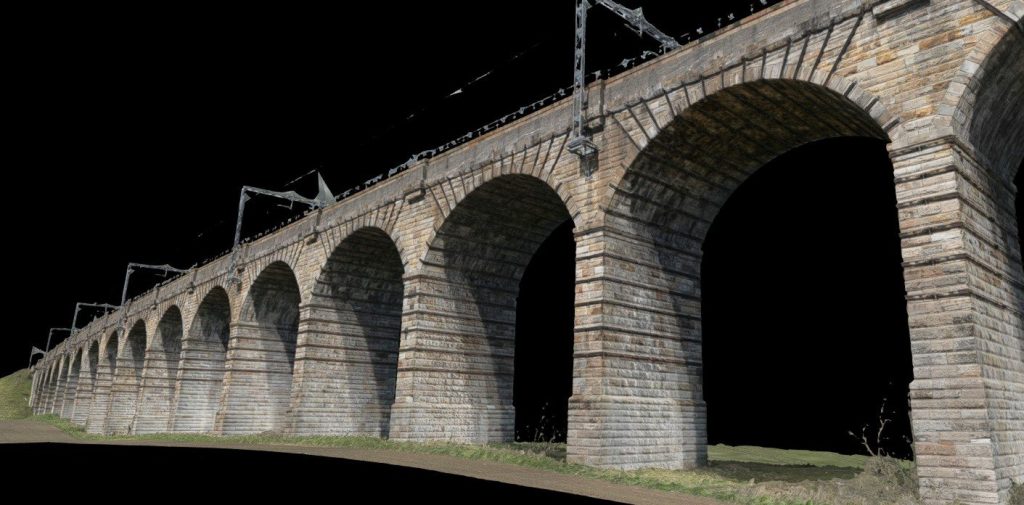 Photogrammetric 3D model of a multi-arch masonry railway viaduct