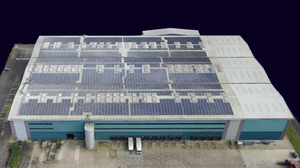 Drone photogrammetry 3D model of a large warehouse